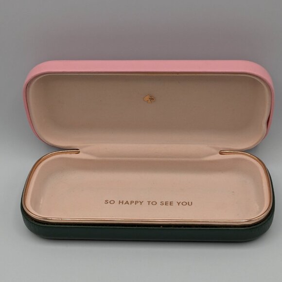 Kate Spade New York Pink and Green Eyeglass Clamshell Hard Case - Picture 3 of 12